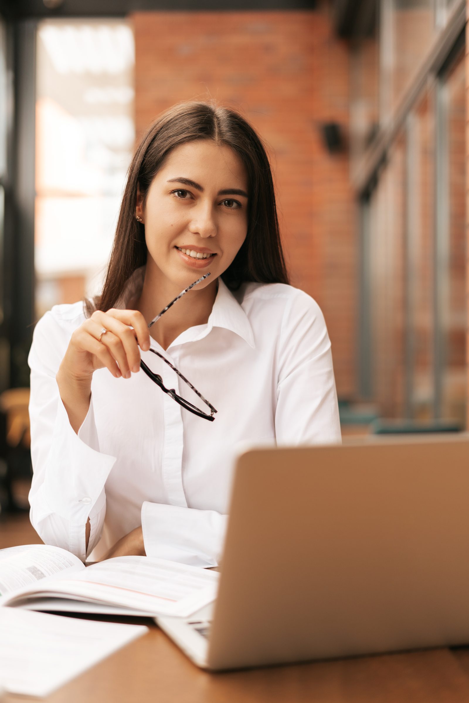 Med spa owner reviewing positive AI visibility results